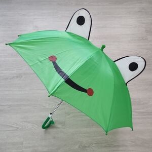 Green Frog (Kid's) Umbrella with Eyes